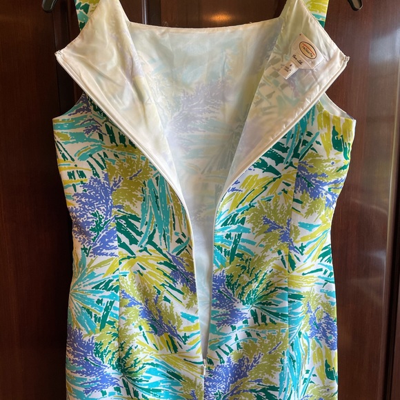 SILK Impressionist Floral / Tropical Print Sheath | 8 | Talbots | EUC - Picture 5 of 9